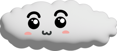 White cloud cartoon character crop-out png