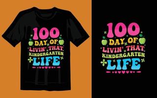 100 day of school colorful t shirt design vector free download