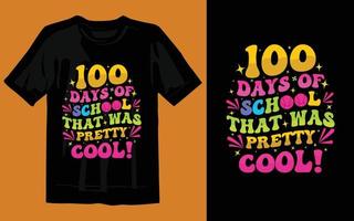 Descarga gratuita de vector de diseño de camiseta colorida de 100 días de escuela