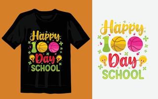 100 day of school colorful t shirt design vector free download