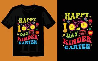 100 day of school colorful t shirt design vector free download