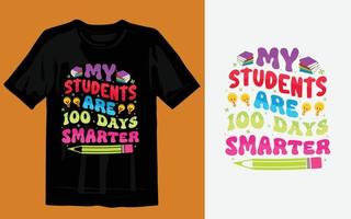 100 day of school colorful t shirt design vector free download