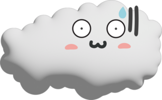 White cloud cartoon character crop-out png