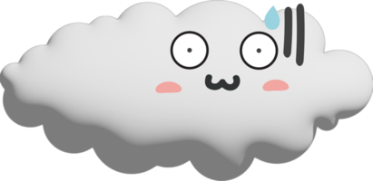 White cloud cartoon character crop-out png