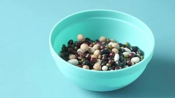 A bowl with mixed beans video