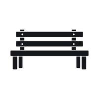 Wooden bench icon, simple style vector