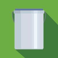 Garbage bucket icon, flat style vector