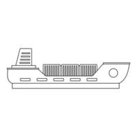 Boat with cargo icon, outline style. vector
