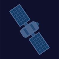 Space satellite icon, flat style vector