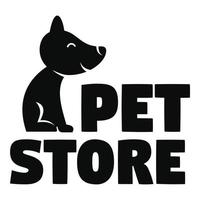 Doggy pet store logo, simple style vector