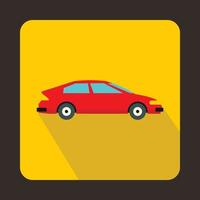 Red car icon in flat style vector