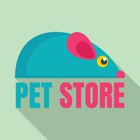 Pet store toys logo, flat style vector