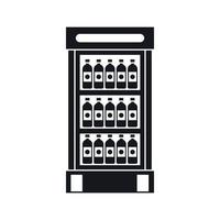 Fridge with refreshments drinks icon, simple style vector
