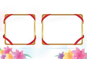 Template glossy floral photo frame vector