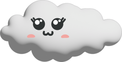 White cloud cartoon character crop-out png