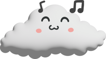 White cloud cartoon character crop-out png