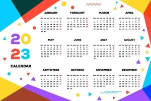 2023 new year calendar template modern design style vector