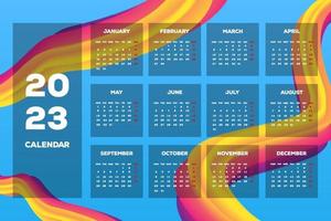 Plantilla de calendario de año nuevo 2023 estilo de diseño abstracto vector