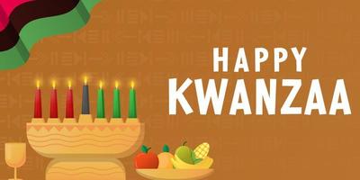 gradient happy kwanzaa horizontal banner illustration vector