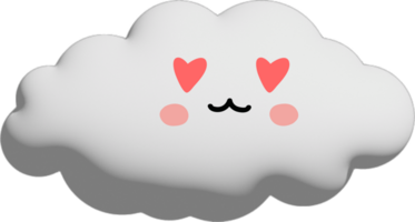 White cloud cartoon character crop-out png