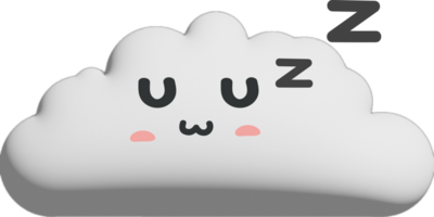 White cloud cartoon character crop-out png