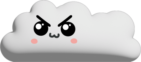 White cloud cartoon character crop-out png