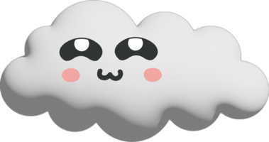 personnage de dessin animé de nuage blanc png