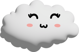 White cloud cartoon character crop-out png