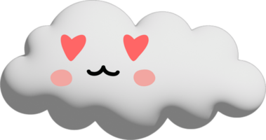 White cloud cartoon character crop-out png