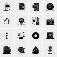 16 iconos de negocios universales vector ilustración de icono creativo para usar en proyectos relacionados con la web y dispositivos móviles