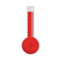 Thermometer warmly icon, flat style vector