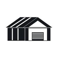 Garage with automatic gate icon, simple style vector