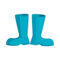 Blue rubber boots icon, cartoon style vector