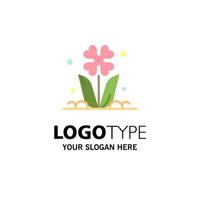Flora Floral Flower Nature Rose Business Logo Template Flat Color vector