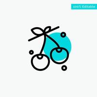 Berry Cherry Food Spring turquoise highlight circle point Vector icon