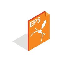 Eps file format icon, isometric 3d style vector