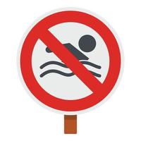 No swimming icon, flat style vector