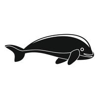 Whale icon, simple style vector