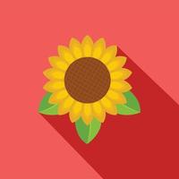 icono de hoja de girasol, tipo plano vector