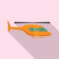 City helicopter icon, flat style vector