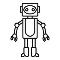 Robot toy icon, outline style vector