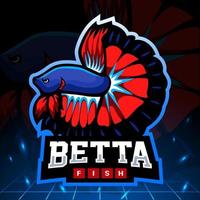 Betta fish mascot. esport logo design vector