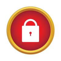Lock icon, simple style vector
