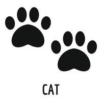 icono de paso de gato, estilo simple. vector