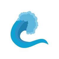 Wave nature icon, flat style vector