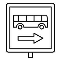 icono de parada de autobús de señal, estilo de esquema vector