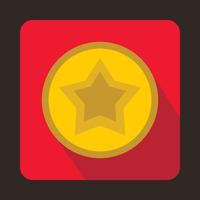 Star in a circle icon, flat style vector