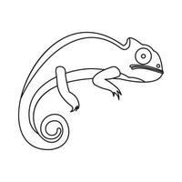 Chameleon icon, outline style vector