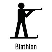 Biathlon icon, simple style. vector