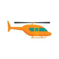 City helicopter icon, flat style vector